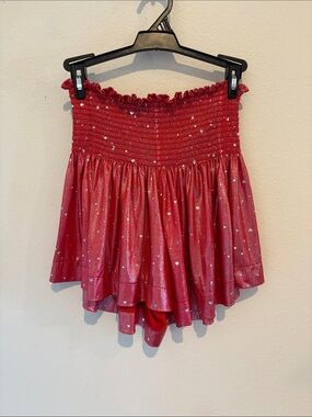 QUEEN OF SPARKLES Red Mini Skort/shorts